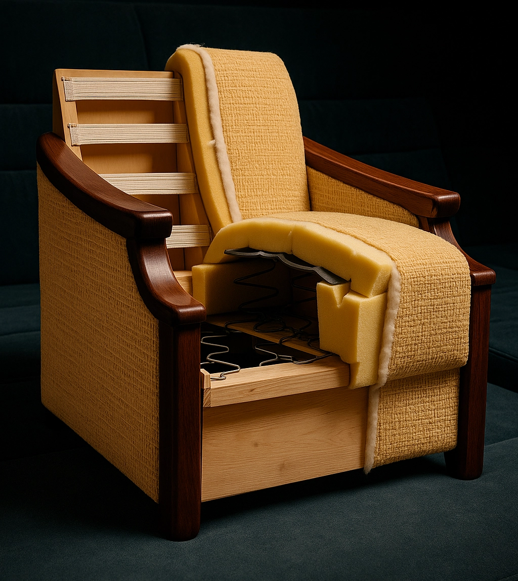 Przekrój sofy Bonell konstrukcja