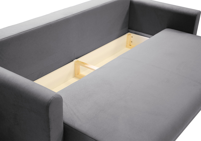 Sofa Ontario | Sofa rozkładana | Kanapa | Jasny szary | Welur