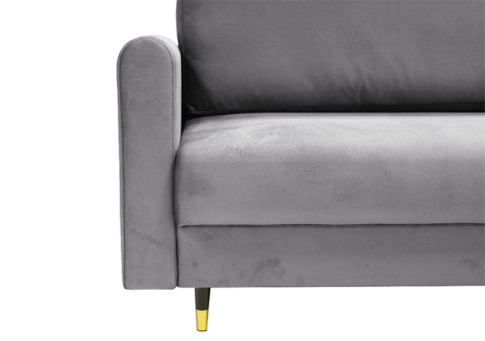 Sofa Ontario | Sofa rozkładana | Kanapa | Jasny szary | Welur