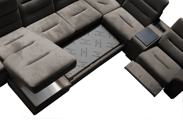 Narożnik EXCELLENT | Pod wymiar | Szary | Welur