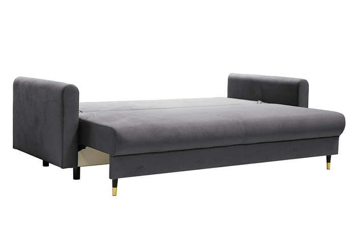 Sofa Ontario | Sofa rozkładana | Kanapa | Jasny szary | Welur