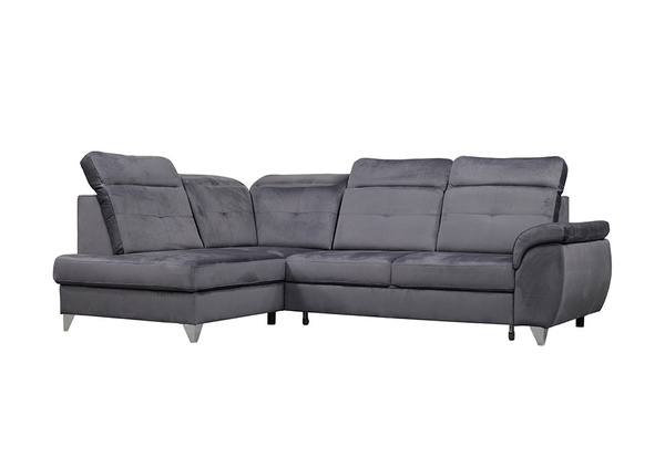 Narożnik LOOK | Nowoczesny narożnik | Szary | Welur